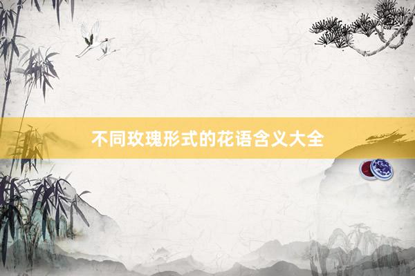 不同玫瑰形式的花语含义大全